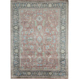 Oriental Area Rug in Pink/Charcoal