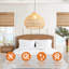 Large Rattan Pendant Light, Natural Wicker Shade, Iron Frame, Adjustable Height, E27 Socket, 60 Cm Diameter, For Living Room Dining Room (Bulb Not Included)