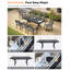 Ensemble de salle à manger extensible 9 pièces pour patio, table et chaises empilables en aluminium antirouille pour 8 personnes, idéal pour terrasse, jardin ou intérieur. Couleur : noir.