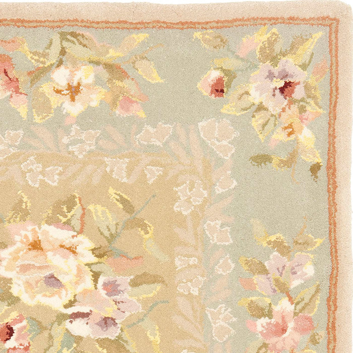 Fallan Hand Tufted Silk And Wool Floral Rug, Rectangle 10' x 14'