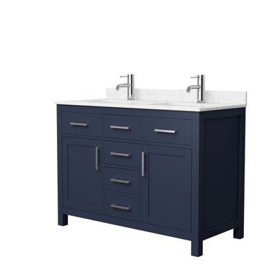 Beckett 48" Freestanding Double Bathroom Vanity with Cultured Marble Top