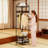 Coat Rack Corner Hall Tree, Industrial 4-Tier Coat Rack with Shoe Storage, 8 Movable Hooks and 2 Shelves