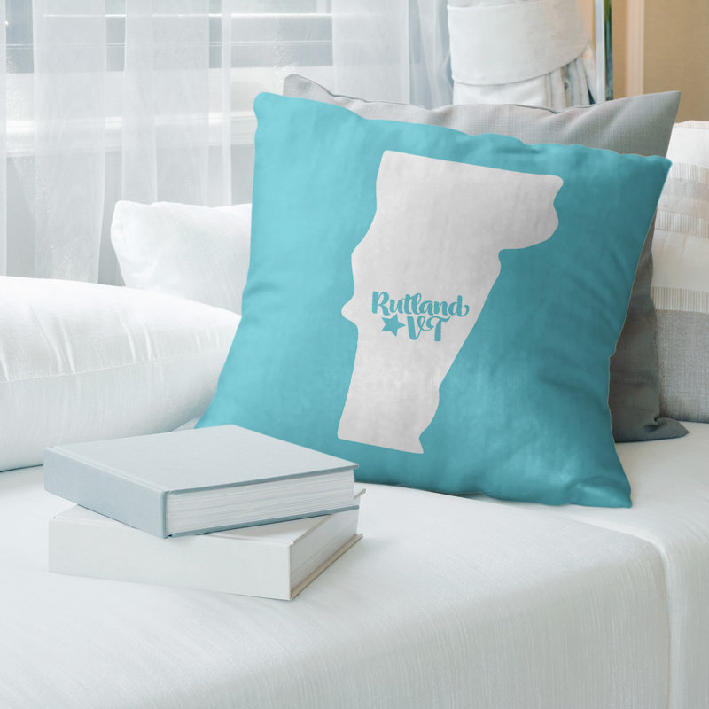 Housse de coussin, Rutland, 14 po x 14 po, Bleu sarcelle