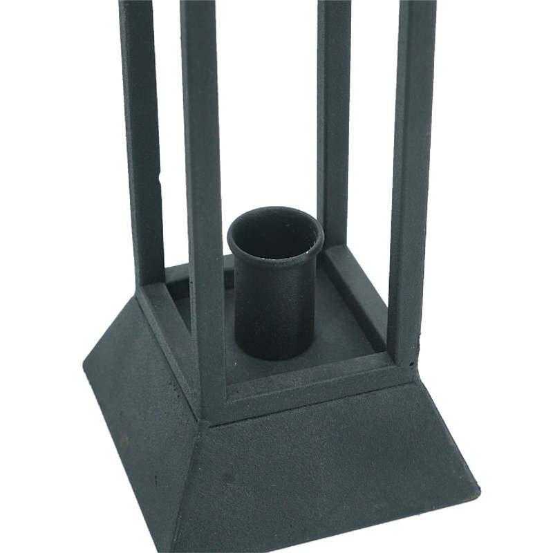 Black Iron Lanterns with Open Design Set of 3 Black