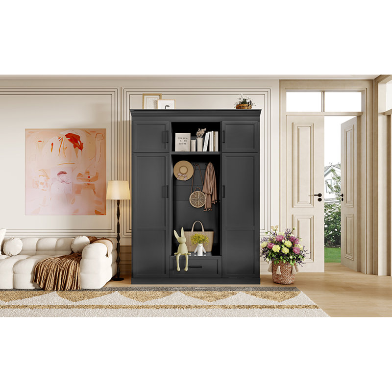 Arbre d'entrée multifonctionnel en MDF avec rangement et design moderne