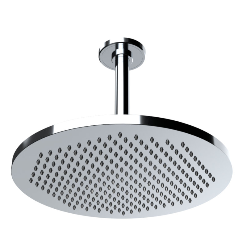 Rainstone Rainshower Head - Modern, 12", Chrome