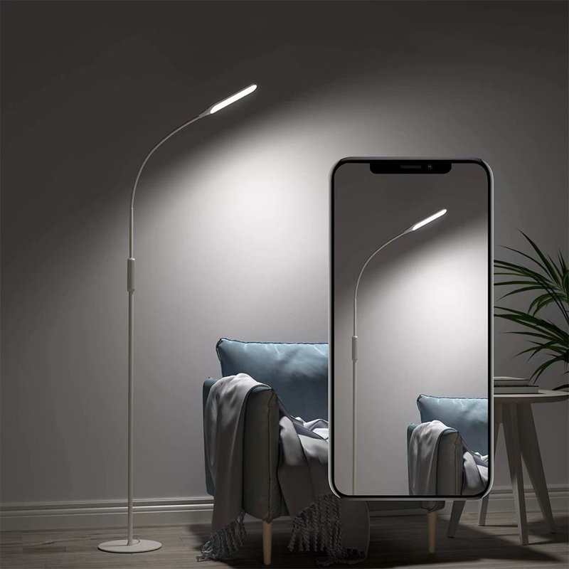 Tolunay 70" LED Task Floor Lamp Adjustable Gooseneck Dimmable Light Standing Light with USB