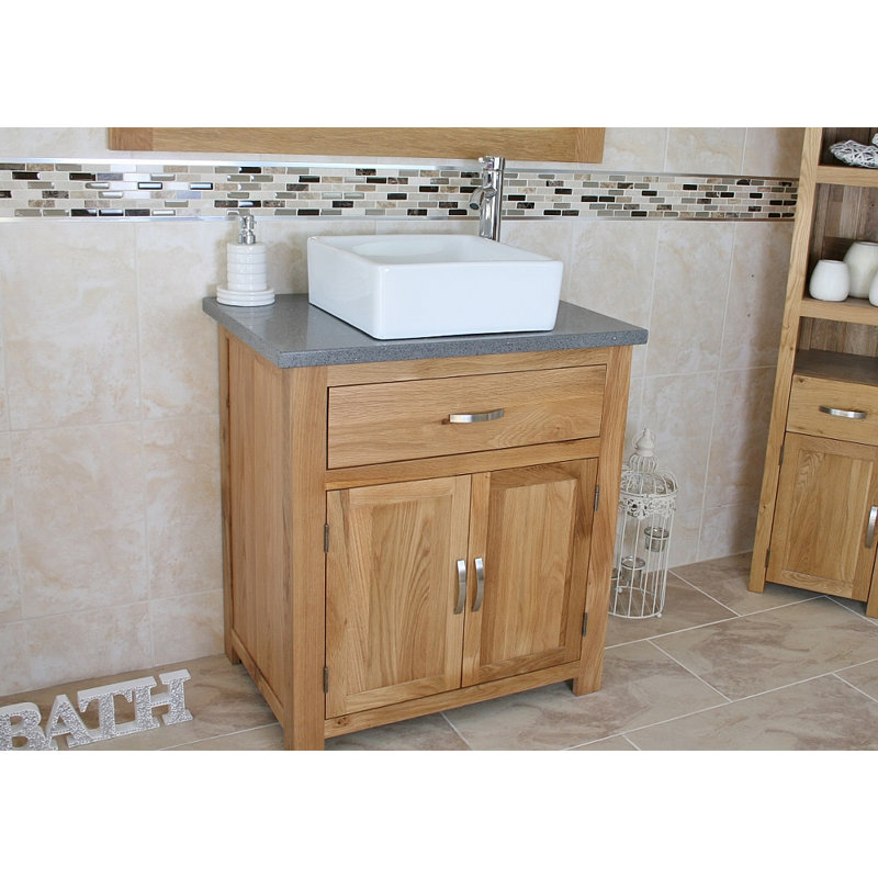 Lizeth 750mm Single Bathroom Vanity with Vessel Ceramic Basin, Grey