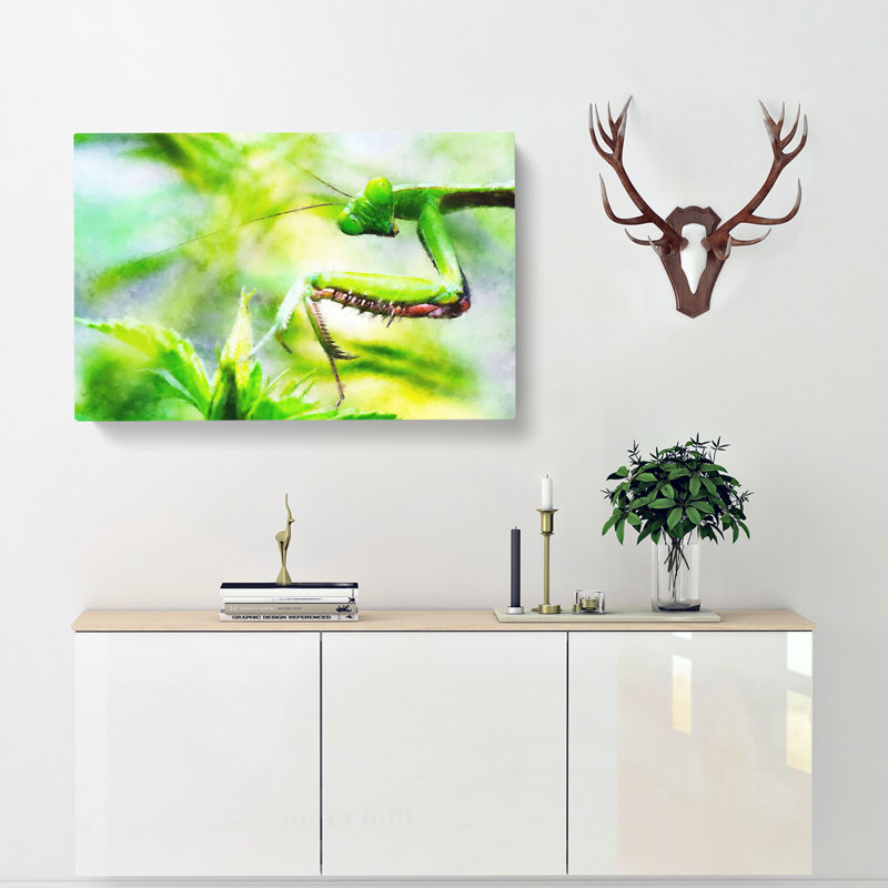 Peering Praying Mantis - Wrapped Canvas, 40cm H x 60cm W x 3cm D
