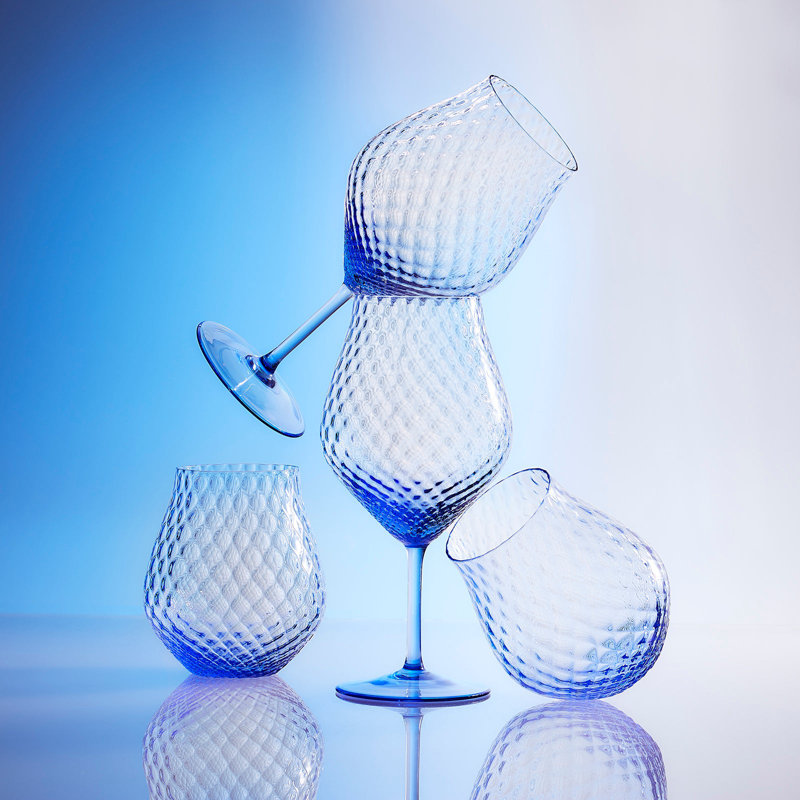 Phoebe Handmade Crystal Stemless Wine Glass, Rose