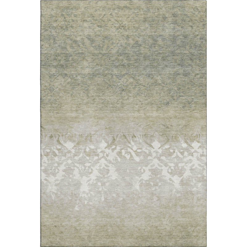 Premium Machine Washable Millbrook AMF1959 Damask Rug, Rectangle 10' x 14'