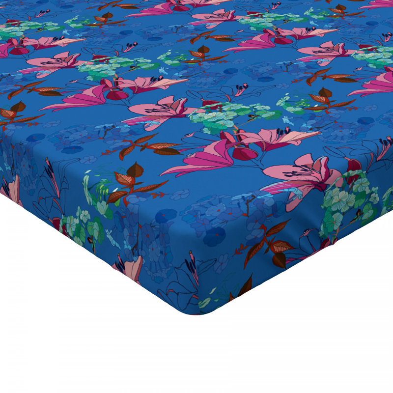Microfiber Fitted Sheet, Twin Fitted Sheet, Navy Paisley