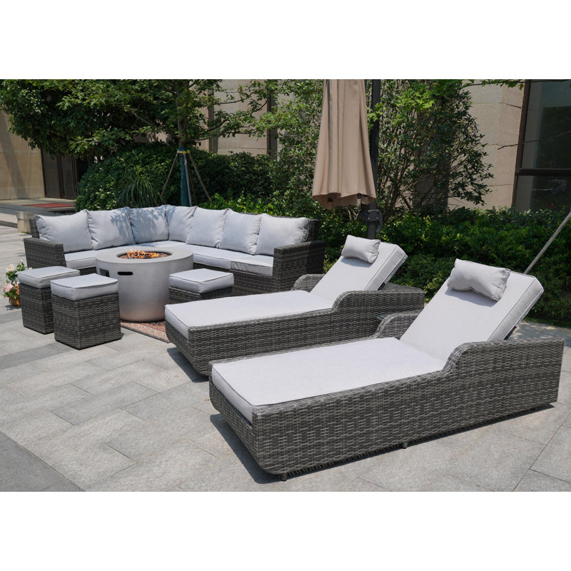 11 - Person Modular Patio Conversation Set with Cushions