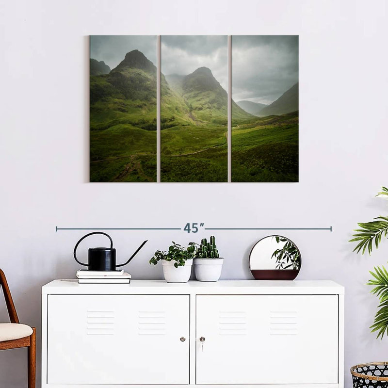 Ensemble de 3 pièces sur toile The Road To Glencoe, Écosse, H 24 po x l 38 po x P 1,25 po
