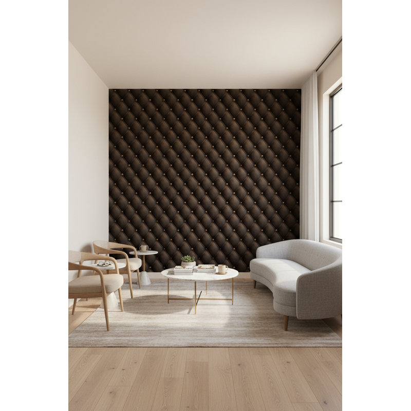 Décoration murale capitonnée en cuir géométrique