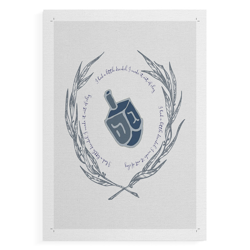 Hanoukka Dreidel - Impression sur toile seulement - NON-CADRE, H 18 po x l 12 po