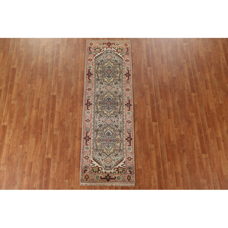 One-of-a-Kind Runner 2'6" X 7'11" New Age Runner Wool Area Rug in Gray