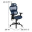 Chaise de bureau avec inclinaison synchro, appui-tête réglable, soutien lombaire et accoudoirs pivotants-57177986