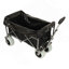 Chariot de plage pliable avec grandes roues pneumatiques de 23 cm pour le sable, capacité de 227 kg, cadre en acier, chariot utilitaire pliable avec sac multi-usages, noir