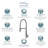 Transolid Bell'arte Pull Down Kitchen Faucet-48275740