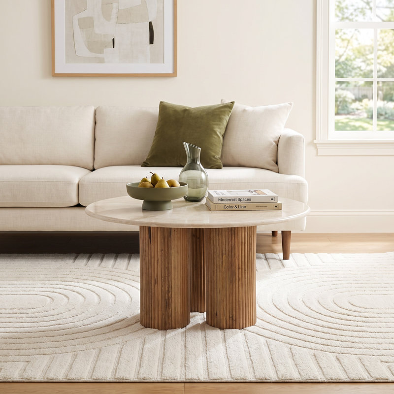 Dewy Round Marble Coffee Table