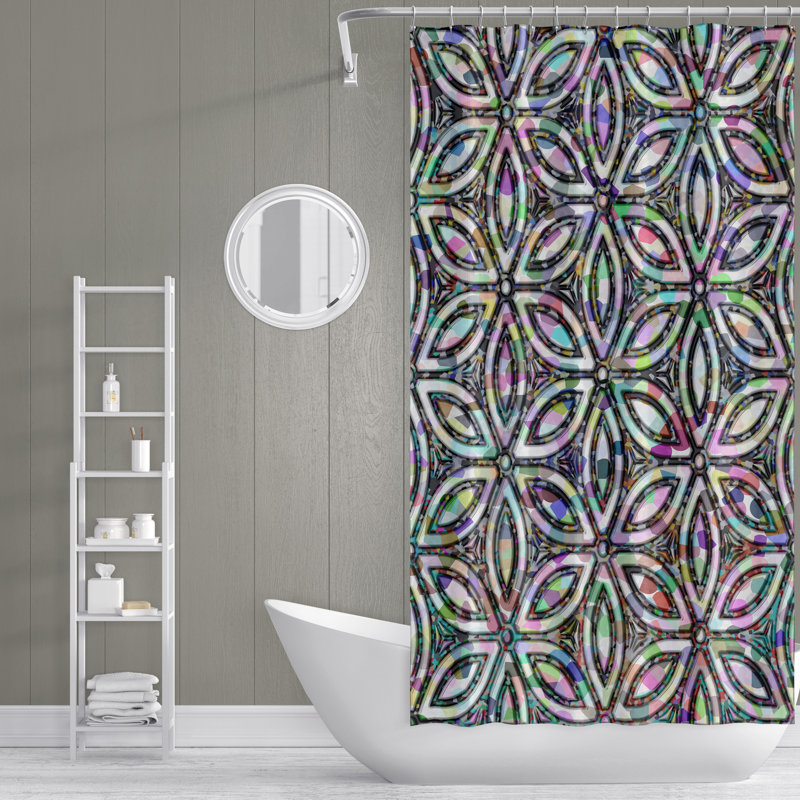 Geometric Shower Curtain, 93" H x 70" W