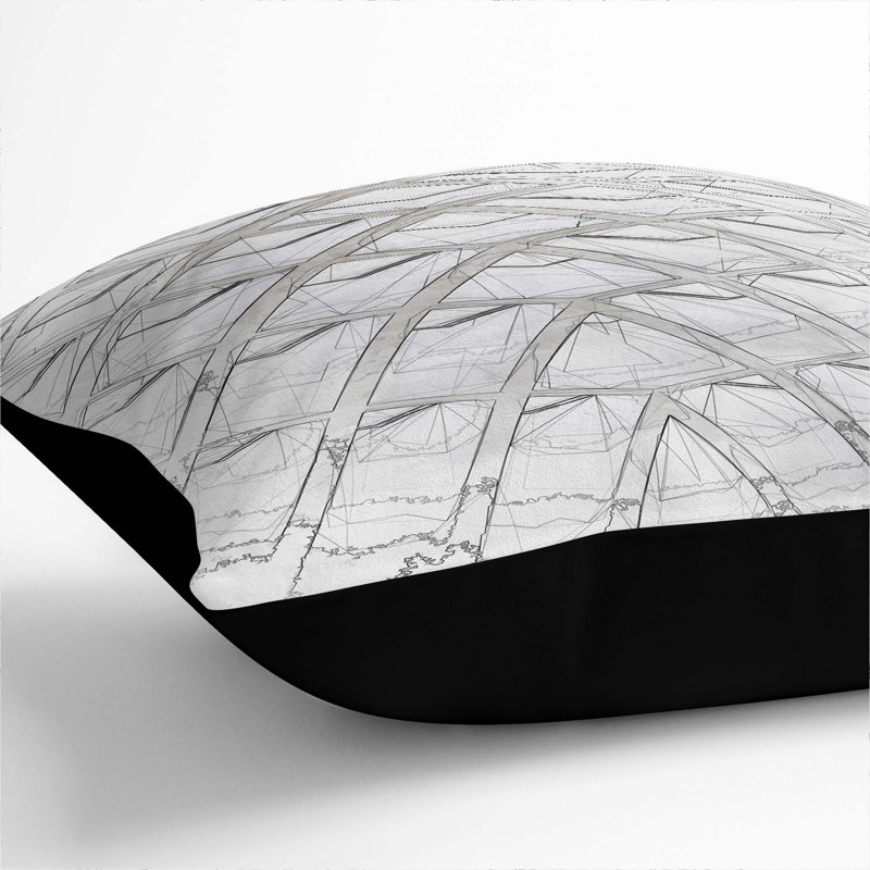 Square Throw Cushion, Black, 40cm H x 40cm W x 15cm D