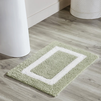 Widman 100% Cotton Tufted Reversible Bath Rug Super Absorbent, Machine Washable Bathroom Rug