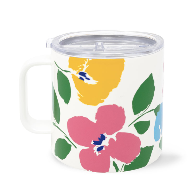 Stainless Steel Coffee Mug, Painterly Bouquet