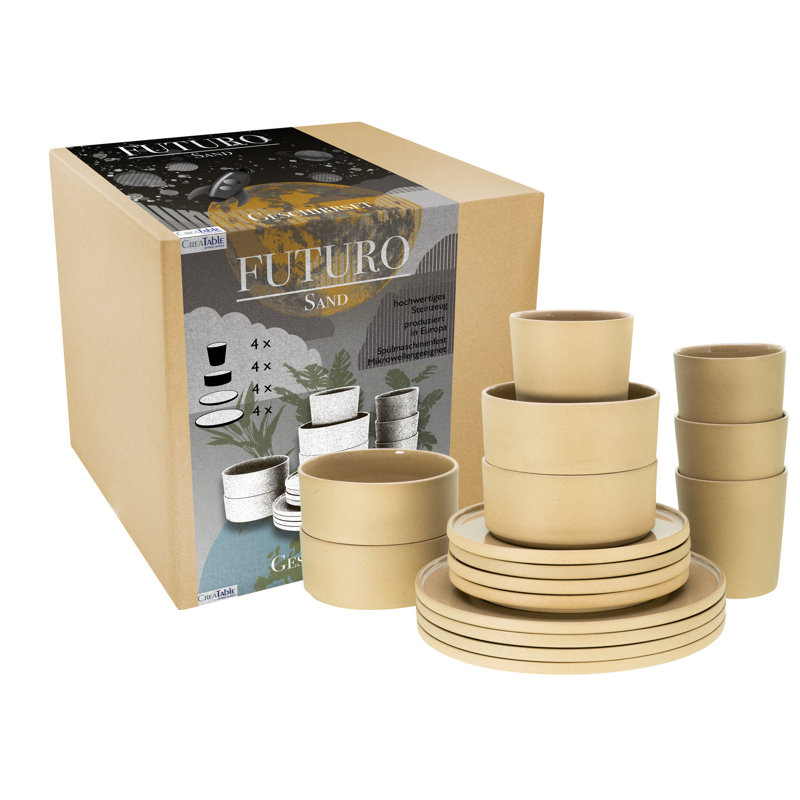 Creatable, Future Sand, 16-Piece Dinnerware Set