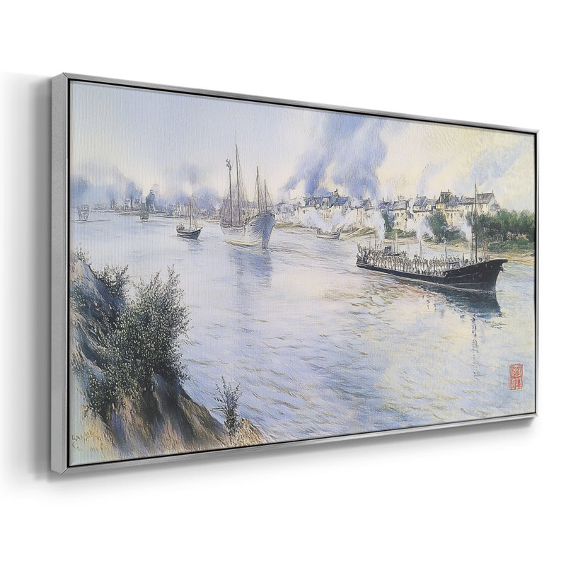 Série nautique-CL- Toile tendue avec châssis tendue, prête à être accrochée, Argent argent, H 17 po x l 33 po