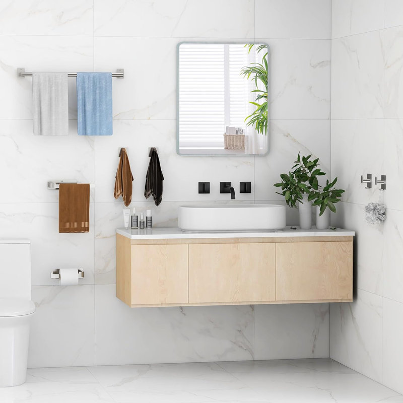 Ensemble de quincaillerie de salle de bain 7 pièces, Nickel brossé
