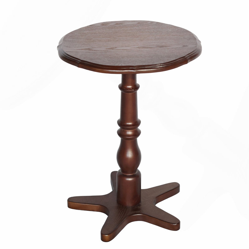 15.75 inch Round Small End Table, Walnut Brown