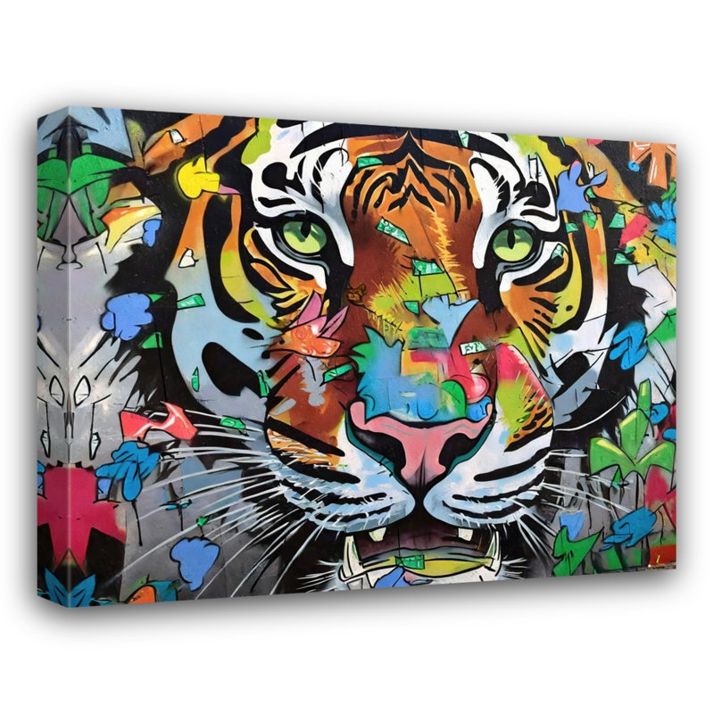 «Tiger Graffitianimals» sur toile, H 15 po x l 18 po