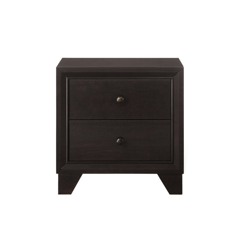 Table de chevet de chambre à coucher avec 2 tiroirs - séduisant, glissières en métal 2 finitions intrigue, fiable