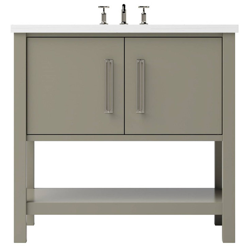 Kiawah Single Bath Vanity, 30", French Olive, Satin Nickel