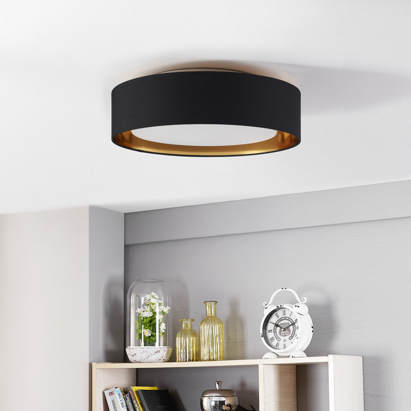Redbad Flush Mount, Black/Gold