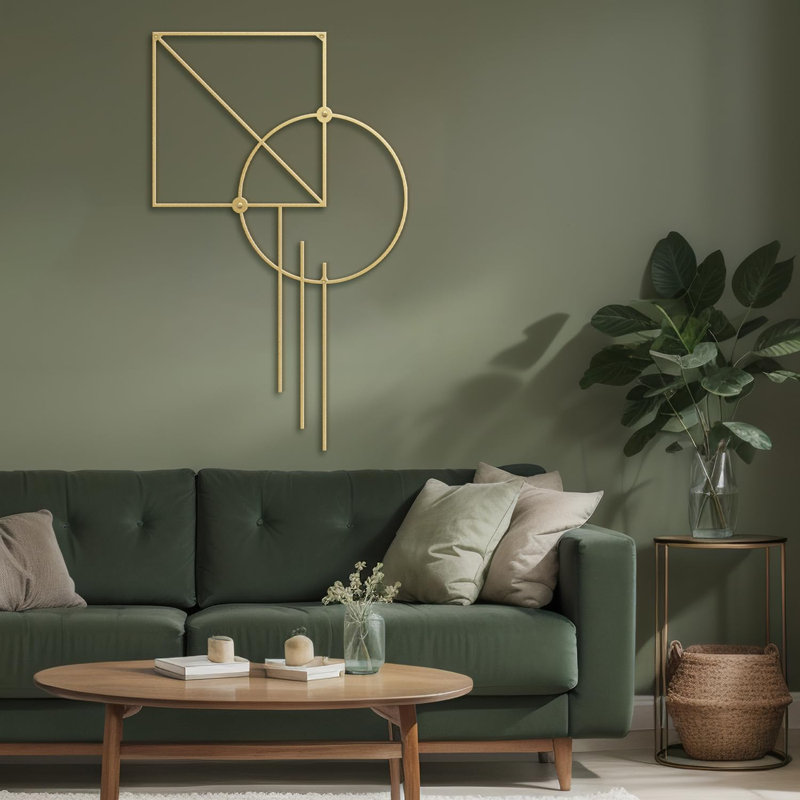 Décoration murale en métal, Or, H 30 po x l 15 po x P 0,05 po