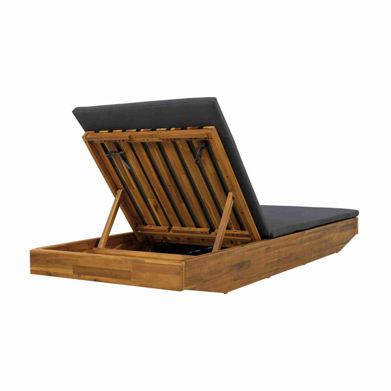 Outdoor Recliner with Water-Resistant Lounge Cushion, Dark Gray