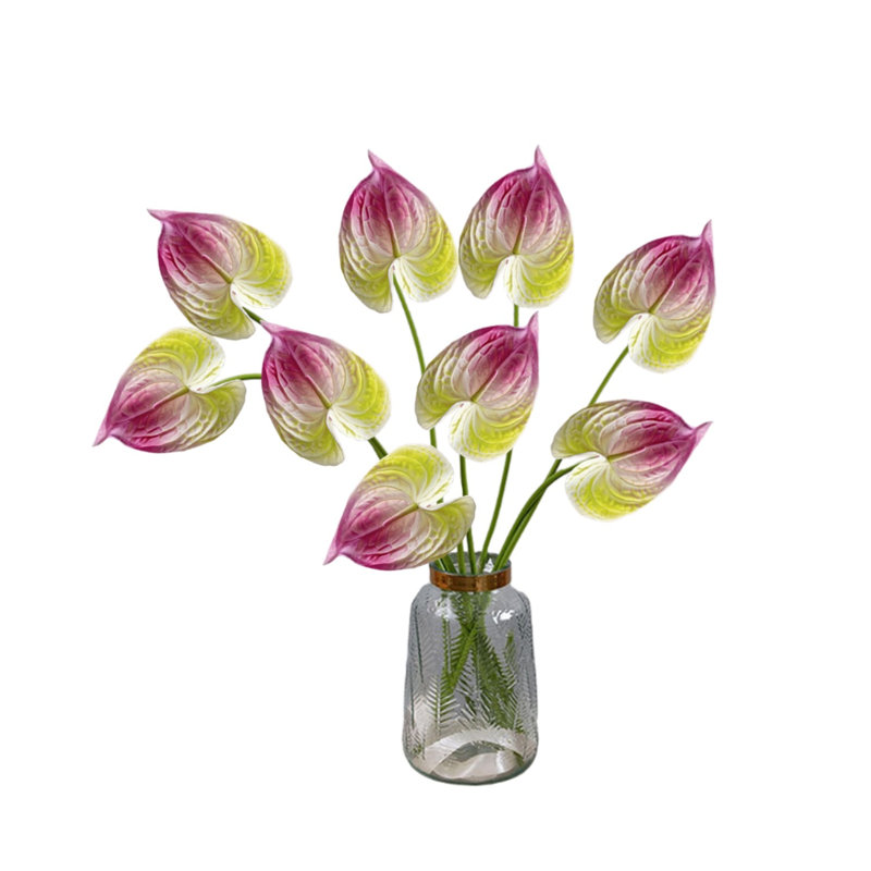 10 pièces artificielles fleurs de lys Anthurium 24 "fausses fleurs tropicales pour bouquets de vase décoration de bureau à domicile