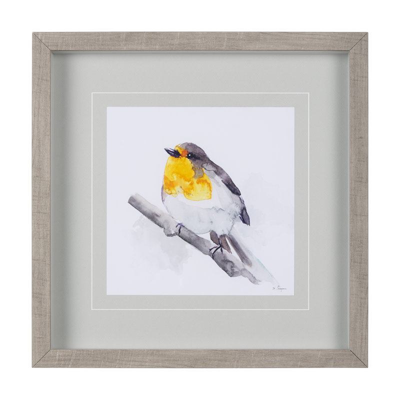 «Robin II», reproduction d'art encadrée à la main avec passe-partout, Robin I