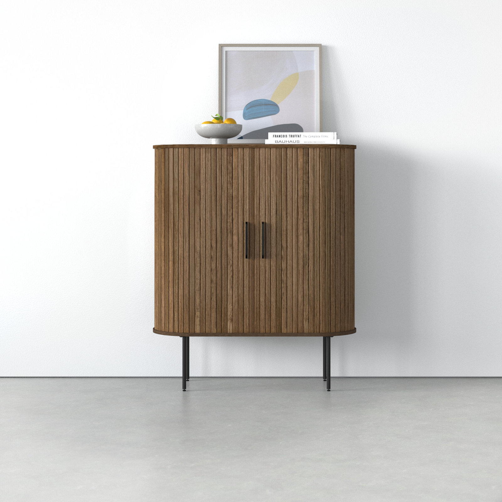 Iris 2-Door Accent Cabinet, Smoked Oak