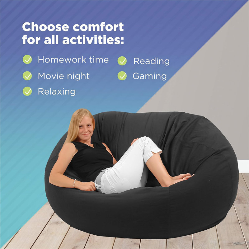 Cotton Bean Bag Chair & Lounger, Red 100% Cotton