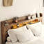Structure de lit Structure de lit plateforme en bois avec tête de lit à DEL avec rangement et 2 USB sans bruit, sommier tapissier requis et outil d'assemblage facile Grand rangement sous le lit