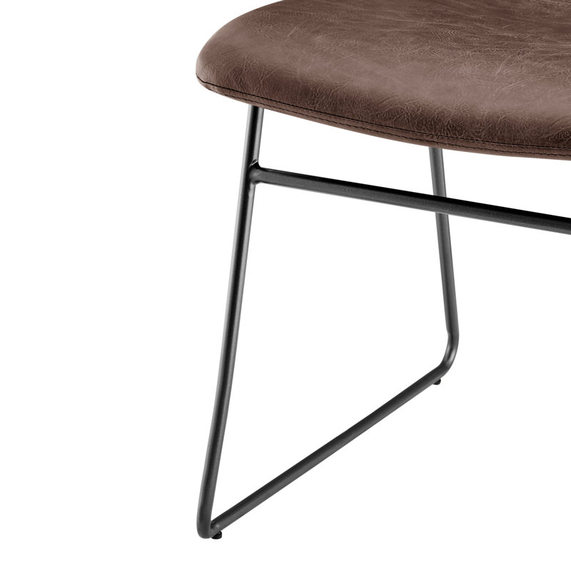 Winnona Upholstered Dining Side Chair, Dark Brown