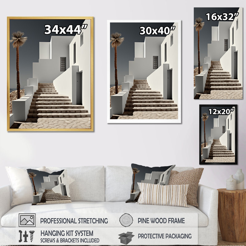 «Beach House», impression sur toile, Cadre flottant noir, H 20 po x l 12 po x P 1 po