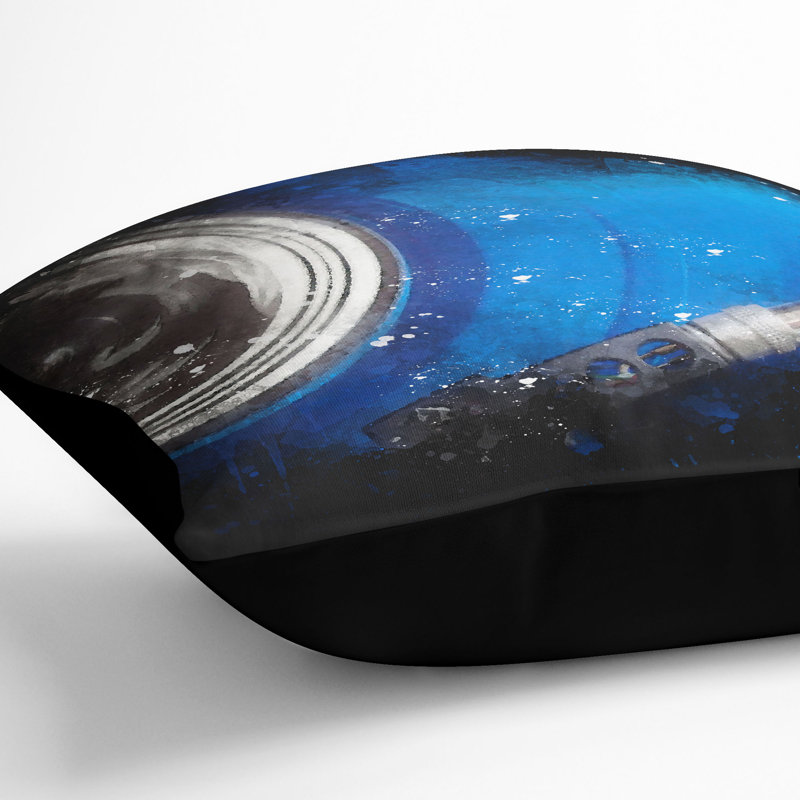 Square Throw Cushion, 55cm H x 55cm W x 20cm D, Black