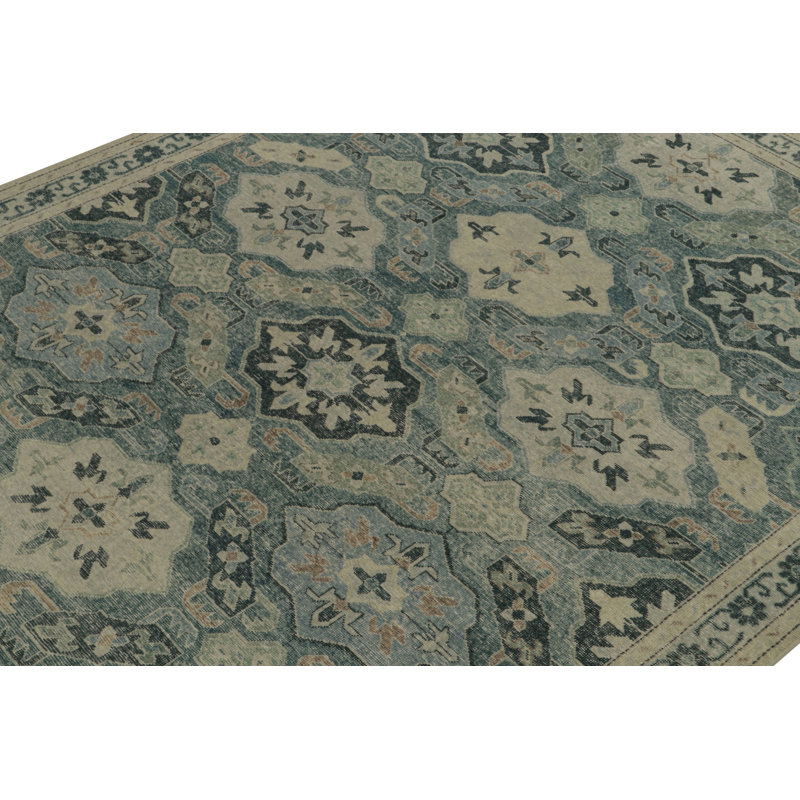 Distressed Homage Hand Knotted Wool Floral Area Rug, Rectangle 15' x 24'