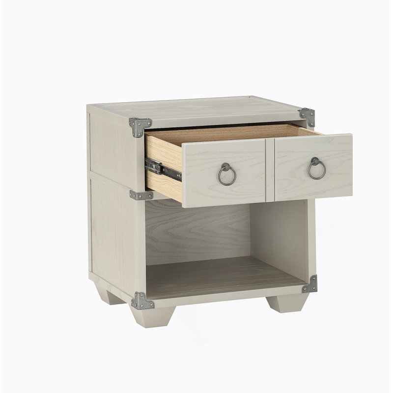 Functional And Stylish Nightstand With Smooth Drawer Operation, Sturdy Construction, And Industrial - Chic Design For Bedroom Or Living Space