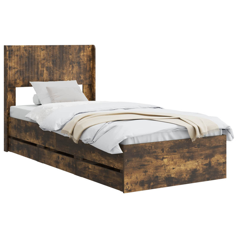 Bed, Small Single (2'6), Smoked Oak